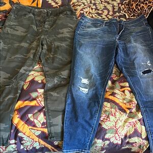 2 soft stretch jeans American eagle and mossimo